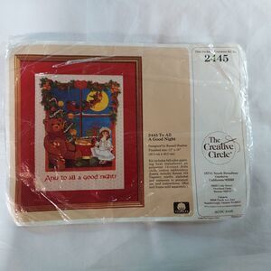 The Creative Circle "To All A Good Night" Vintage 1988 Cross Stitch Kit #2445